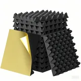 WAVATA 12 Stück Akustikschaumstoff Pyramidenplatten, Schalldämmung Akustikpaneele, Schalldämmung Akustikschaumstoff Selbstklebend, 30x30x5 cm Schallabsorber für Studio, Büro
