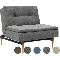 Innovation »Dublexo« Klappsessel Chrom/Matt Schwarz / 558 Soft Indigo / ohne Armlehne