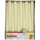 bolsius Spitzkerzen, 24,5cm lang 23,5mm Ø 30er Pack, Elfenbein,