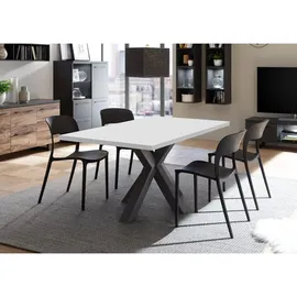 58 aufm Kessel Elda 160 x 90 x 75 cm Schwarzstahl/Weiß Matt Lack