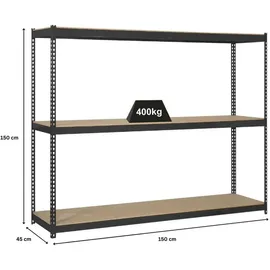 Proregal Schwerlastregal Metall 150x150x45cm Anthrazit