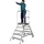 Euroline Mobile Podesttreppe 2 x 7 Stufen  Grau Aluminium