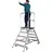 Euroline Mobile Podesttreppe 2 x 7 Stufen  Grau Aluminium