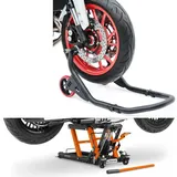 Set: Hebebühne Midlift L bis 680kg or ConStands mit Vorderrad Montageständer Falcone-2 Motorradständer mit L-Aufnahme