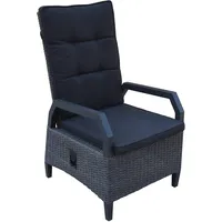 Ploß Dining-Sessel, anthrazit/grau, Alu/Polyrattan, 68x60x111cm, Kissen Inklusive, Witterungsbeständig