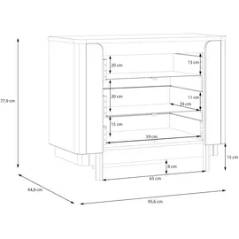 Sofa.de Kommode ¦ creme ¦ Maße (cm): B: 95,6 H: 77,9 T: 44.8