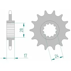 AFAM Standard-Stahlkettenrad 20516 - 520