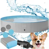 Tectake Hundepool rund Blau/Grau Ø 160 cm