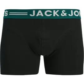 JACK & JONES Sense Boxershorts hellblau / dunkelgrün / schwarz / weiß L 3er Pack
