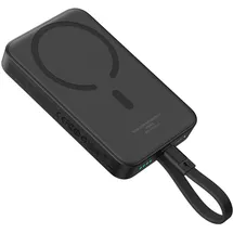 Baseus Magnetic Mini Charger 10.000 mAh, 30 W, mit integriertem USB‐C‐Kabel, Schwarz