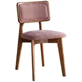 JVmoebel Küchenstuhl Rosa Holzstuhl mit gepolsterter Sitzfläche und modernem Design (1 St), Made in Europa braun|rosa