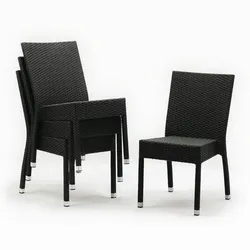 Gastronoble 4 Bolero Rattanstühle - anthrazit - stapelbar - Gartenstühle
