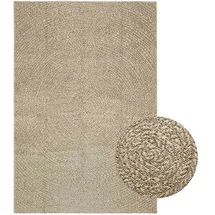 vidaXL Teppich ZIZUR Beige 140x200 cm Jute-Optik Indoor und Outdoor