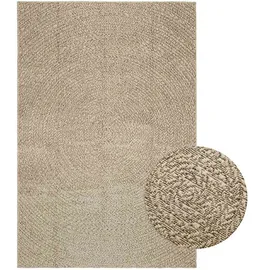 vidaXL Teppich ZIZUR Beige 140x200 cm Jute-Optik Indoor und Outdoor