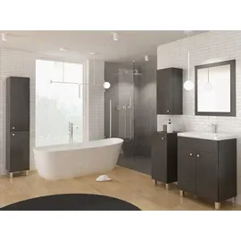 paplinskimoebel 60 x 80 x 39 Badezimmerschrank IGA Badezimmerschrank mit Unterschrank graphit, Badezimmerschrank-Set unter Waschbecken | Grau