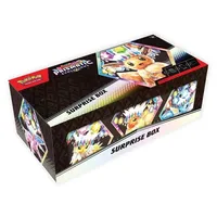 Pokémon Scarlet & Violet Prismatic Evolutions Überraschungsbox (4 Boosterpacks & 1 Folien-Promokarte)