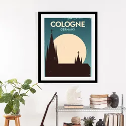 queence Bild »Cologne«, Stadt-Deutschland-Kirche-Schriftzug, (1 St.), gerahmt queence Farbe Rahmen: schwarz + Farbe Bild(er): weiß