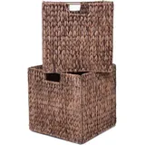 Vivanno Regalkorb Wasserhyazinthe NEW ASIA 32 x 32 x 32 cm 2-tlg. braun
