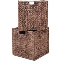 Vivanno Regalkorb Wasserhyazinthe NEW ASIA 32 x 32 x 32 cm 2-tlg. braun