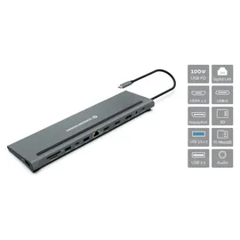 Conceptronic DONN17G 12-in-1 USB 3.2 Gen 1 Dockingstation, HDMI, DP, Card-Reader