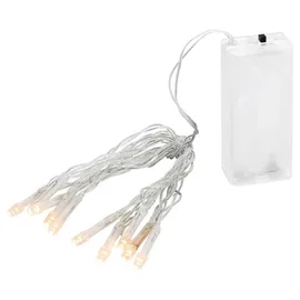 Lex LED Lichterkette Batterie 2 m warmweiß Transparent