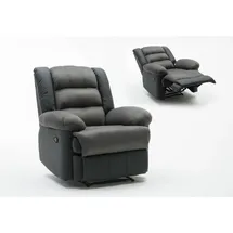 Habitat et Jardin Relaxsessel Buckingham Mikrofaser 93 x 100 x 85 cm Grau/Schwarz