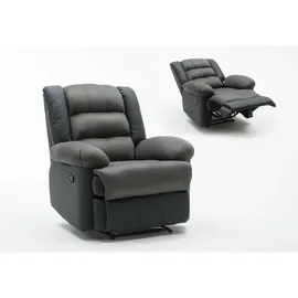 Habitat et Jardin Relaxsessel Buckingham Mikrofaser 93 x 100 x 85 cm Grau/Schwarz