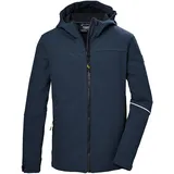 KILLTEC Jungen Softshelljacke/Outdoorjacke mit Kapuze KOS 143 BYS SFTSHLL JCKT, dunkel ozean, 164,