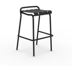 Verdea Outdoor Barhocker stapelbar schwarz