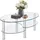 Costway Couchtisch Transparent Glas 90 x 50 x 45 cm