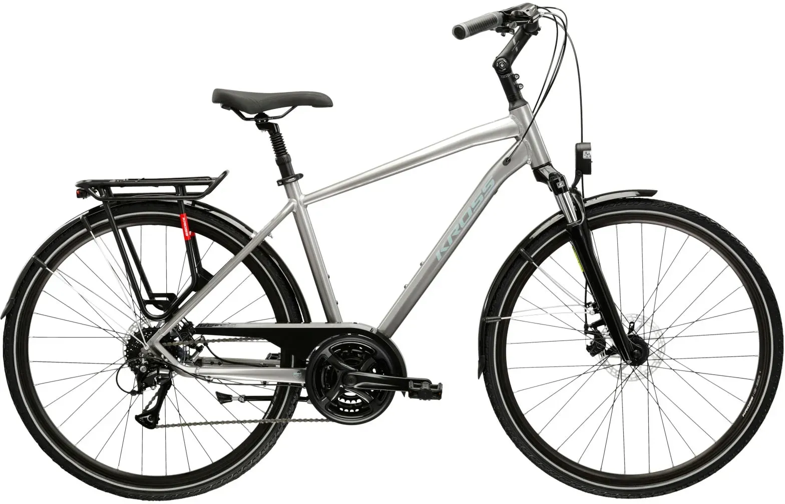 Trekkingrad KROSS "Trans 3.0" Gr. 48, silber (silberfarben, schwarz), Fahrräder, Herren, 48cm, 28 Zoll (71,12cm) hinten: 28 Zoll (71,12cm), Trekkingrad