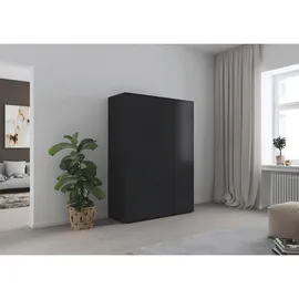 Rauch Möbel Drehtürenschrank grau Holzwerkstoff, 4 Fächer, 140x194x53 cm Blauer Engel, Goldenes M, MADE in GERMANY Schlafzimmer, Kleiderschränke, Drehtürenschränke