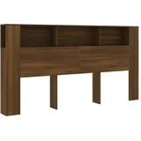 vidaXL Kopfteil mit Ablagen Braun Eichen-Optik 200x18,5x104,5 cm