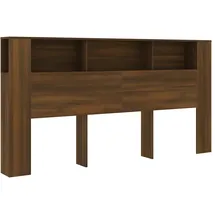 vidaXL Kopfteil mit Ablagen Braun Eichen-Optik 200x18,5x104,5 cm
