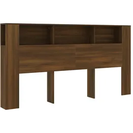 vidaXL Kopfteil mit Ablagen Braun Eichen-Optik 200x18,5x104,5 cm