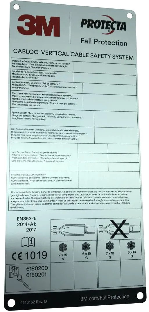 3M PROTECTA Cabloc System-Schild, CE