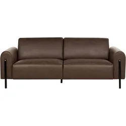 3-Sitzer Sofa Lederoptik dunkelbraun ASKIM