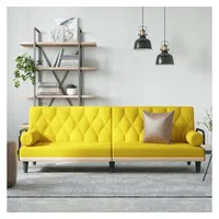 VidaXL Schlafsofa mit Armlehnen Hellgelb Stoff
