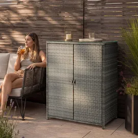 Tectake tectake® Aluminium Gartenschrank, wetterfest und UV-beständig, 3 herausnehmbare Einlegeböden, 84,5 x 40,5 x 103,5 cm