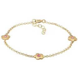 Elli Kinder Blumen Floral Kristalle Silber goldfarben Damen 