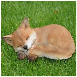 Dazikemo Dekofigur Gartenfigur schlafender Fuchs