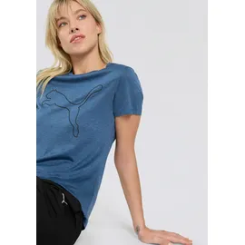 Puma TAD ESS Heather Logo T-Shirt blau XS