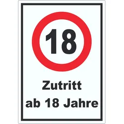 HB-Druck Zutritt ab 18 Jahre Aufkleber A0 (841x1189mm)