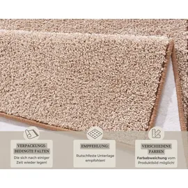 HANSE HOME Pure Teppich – Wohnzimmerteppich dichter Kurzflor Robust Schlafzimmerteppich einfarbig Modern für Esszimmer, Wohnzimmer, Kinderzimmer, Flur, Schlafzimmer, Küche – Taupe Creme, 140x200cm