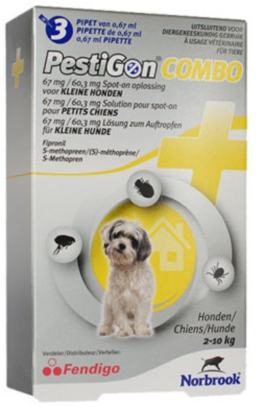 Pestigon Combo Spot-On voor honden van 2 tot 10 kg  3 x 3 pipetten
