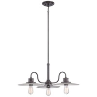 etc-shop Kronleuchter, Leuchtmittel nicht inklusive, Kronleuchter Deckenlampe Hängelampe Bronze D 76,2 cm 3 Flammig grau