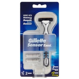 Gillette Sensor Excel Rasierer + 3 Rasierklingen mit Doppelklinge, Geschenk für Männer