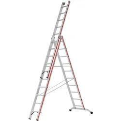Hymer Stufenmehrzweckleiter mit Wandlaufrollen 3x10 Sprossen/Stufen