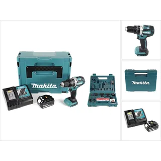 DHP484RF1J inkl. 1 x 3,0 Ah + Ladegerät + Bit & Bohrer-Set