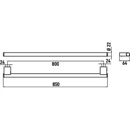 EMCO system2 Badetuchhalter Chrom 800 mm 356000180